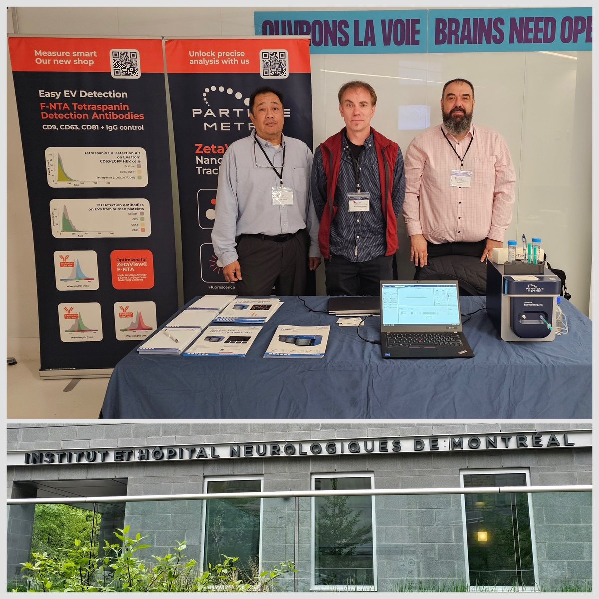 It's on! The first in-person #CanSEV symposium is live at <a href="/TheNeuro_MNI/">The Neuro</a> in Montreal.
Visit Dr. Kreutel, Rey Tesoro &amp; Michael Van Kanegan at the <a href="/Particle_Metrix/">Particle Metrix GmbH</a> booth to talk #EVcharacterization!
Let’s connect!
#ExtracellularVesicles #EVs #ZetaViewEVOLUTION #NTA #nanoparticles
