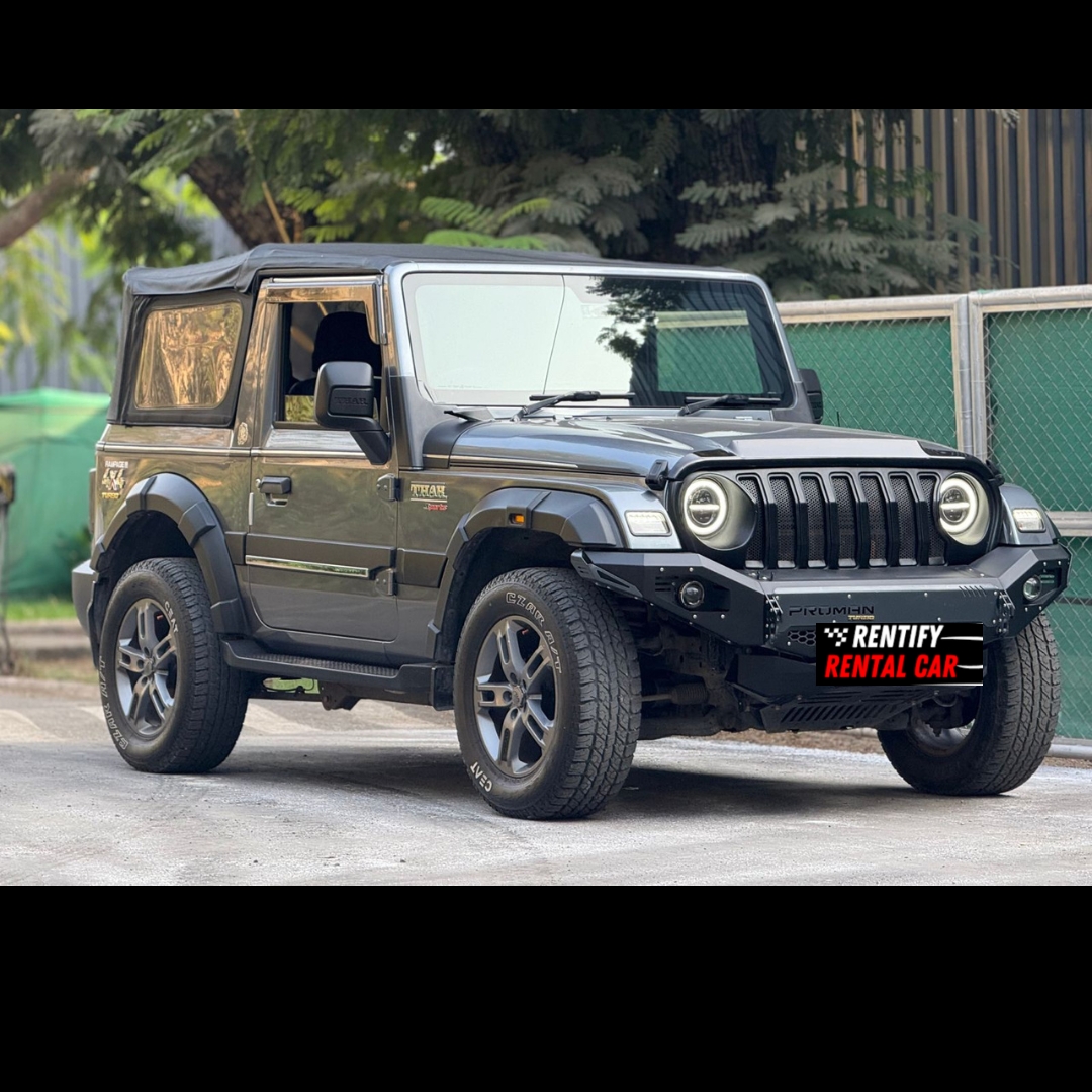 RentifyC19158's tweet photo. Want to drive a Mahindra Thar? Now you can — Self Drive @ just ₹5000/day!
No driver. No limits. Just you, the road &amp; total freedom. 
Perfect for road trips or city rides in Navi Mumbai.
👉 CLICK LINK IN BIO to book now!
 #SelfDriveThar #rentalcar https://t.co/PBo45HOPpd