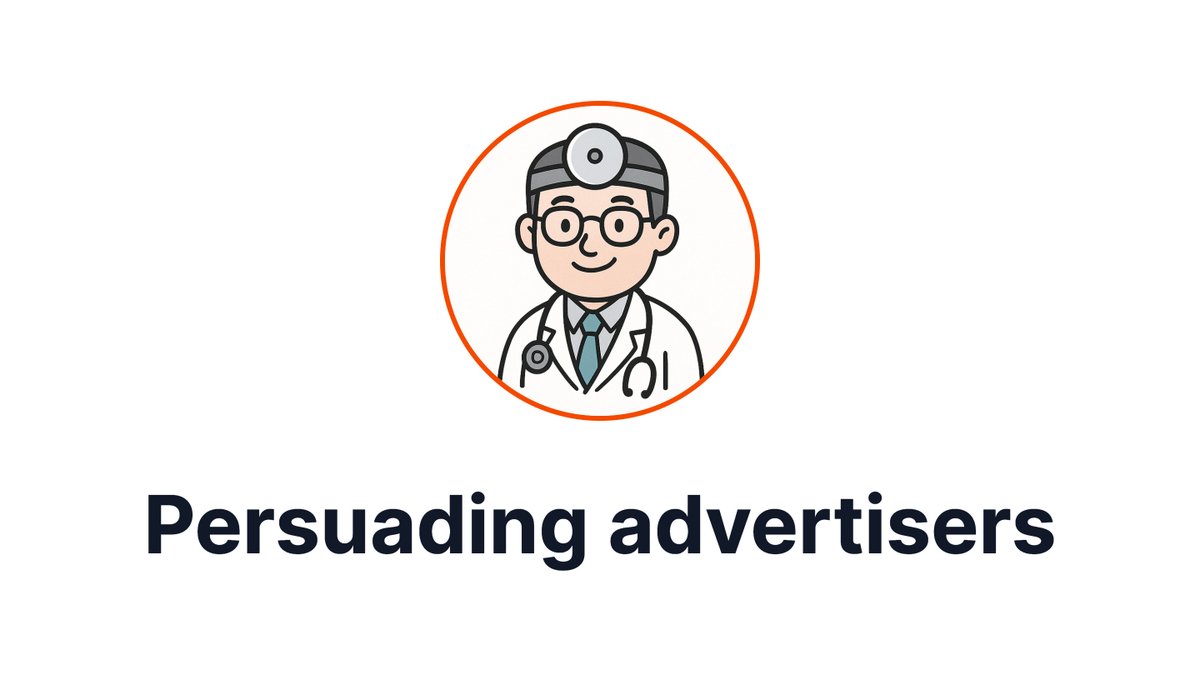 nikwen_de's tweet photo. Audience data is a powerful weapon when talking to advertisers! 💥

Every advertiser has an ideal customer profile they want to reach.

You need to show that these people read your content.

Then it's an easy decision for advertisers to work with you.

There are two things you should do:

📊 Build a strong media kit
💡 Provide custom audience insights to sponsors

Your media kit should paint the general picture of who your audience is.
In B2B, that's usually job function, seniority, industry, company size, and location.

In addition, when talking to advertisers, understand their ICP. Then analyze your subscriber data. Tell them how many of these ideal customers you have in your audience.

This builds confidence. It closes deals.

Read more about it in today's @AudienceDoctor newsletter. ✉️
Subscribe to grow your revenue with data!

Need more audience data? Check out @MegahitApp! 🎯
