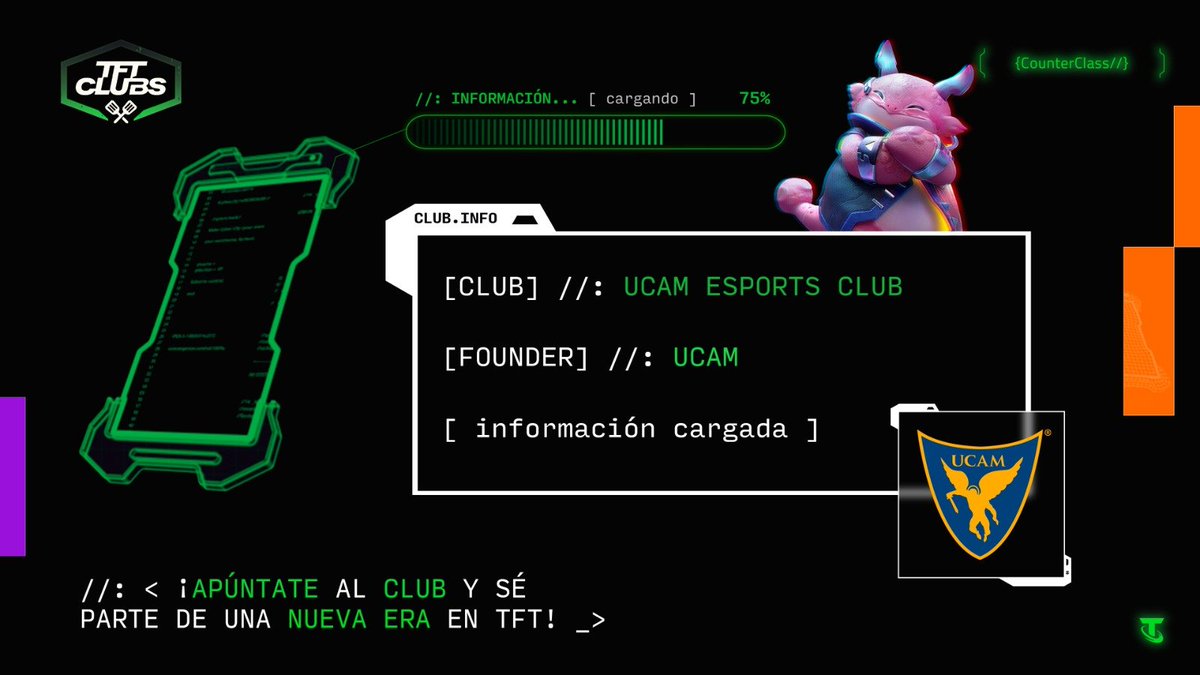 🏆 Clasificatorio UCAM TFT 🏆

Este viernes 23 tendrá lugar nuestro primer torneo de #TFTClubs. Los dos primeros serán nuestros representantes en el University Major Qualifier de TFT.

¡Apúntate y demuestra tu ingenio en el tablero!
👉 forms.gle/o5CqKYtZFeeTHA…