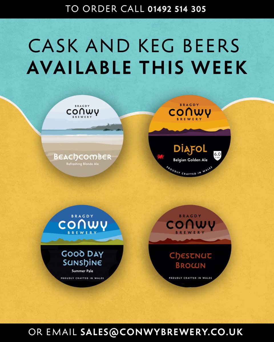 Cask and Keg beers available to order from Conwy Brewery this week!

<a href="/BeersInCymru/">Beers In Cymru</a>