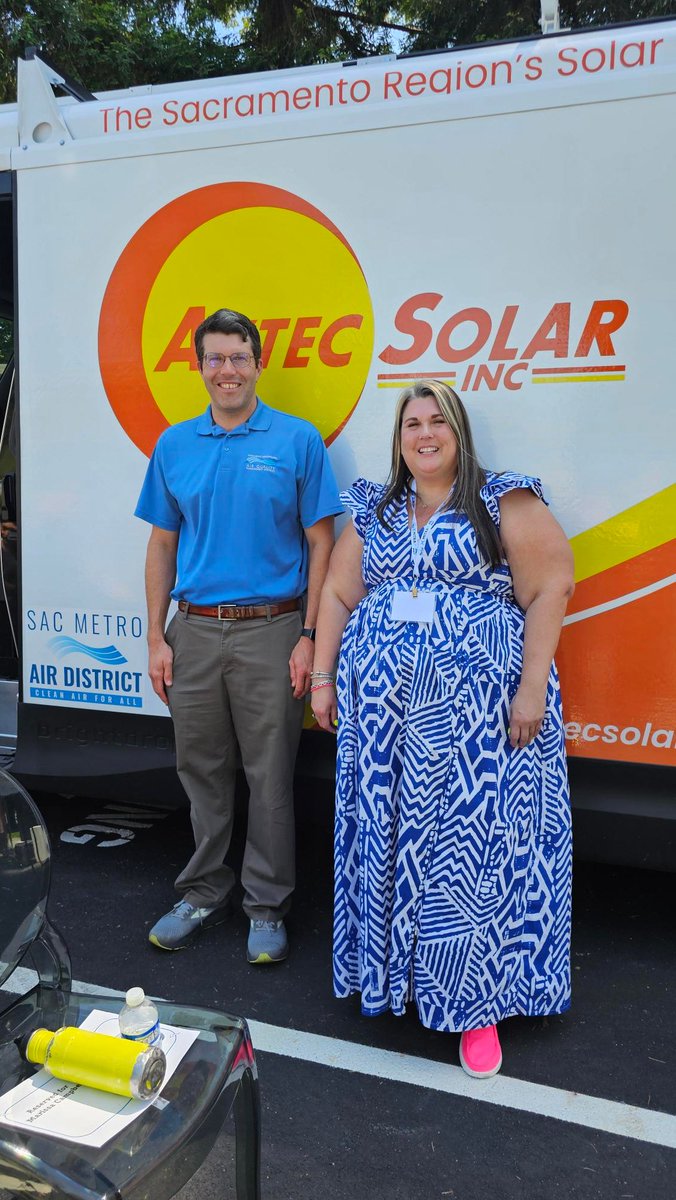 A win for small businesses &amp; clean air! Air District Program Manager Paul Philley joined Aztec Solar, Sierra Pacific, <a href="/JoshHooverCA/">Office of Assemblyman Josh Hoover</a> &amp; local leaders at the Mitra EV ribbon cutting to celebrate new charging hubs making it easy &amp; affordable for small business fleets to go electric!