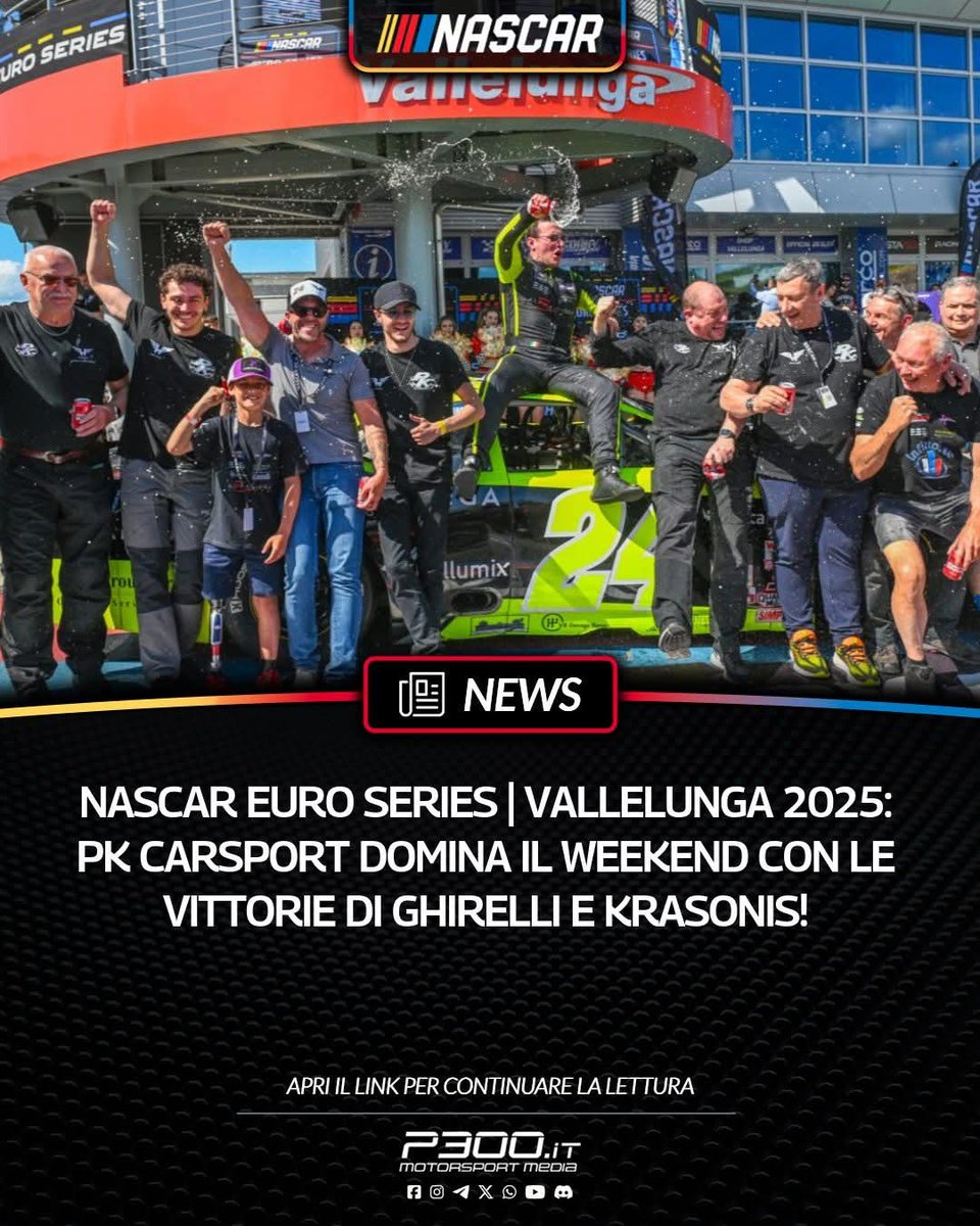 P300it's tweet image. NASCAR Euro Series | Vallelunga 2025: PK Carsport domina il weekend con le vittorie di Ghirelli e Krasonis!

✍️ di: Gabriele Dri

🔗 News Link: p300.it/nascar-euro-se…

#p300it #vallelunga #nascareuroseries