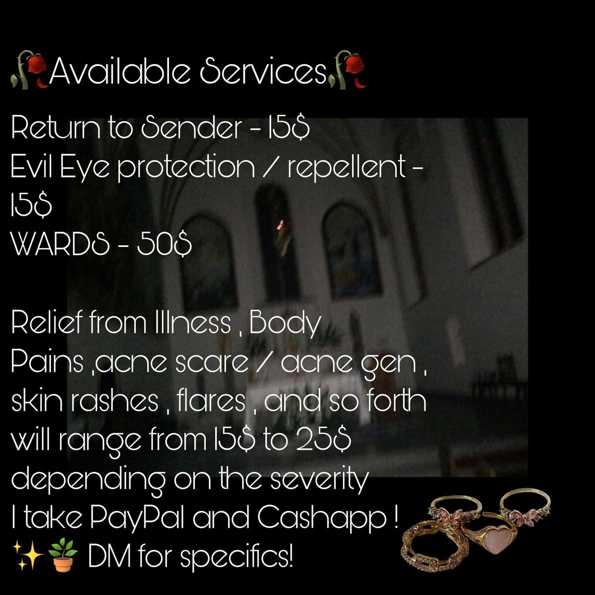 RofocaleTarot's tweet photo. 🥀Bookings Are Open🥀 If You habe a request for something that isn’t listed, please DM me and we can discuss things further. We take PayPal , Cashapp , and Venmo, thanks! #tarotreadings #magic #spellwork #servingthecollective #plsshare https://t.co/nVKPjw8k7Z