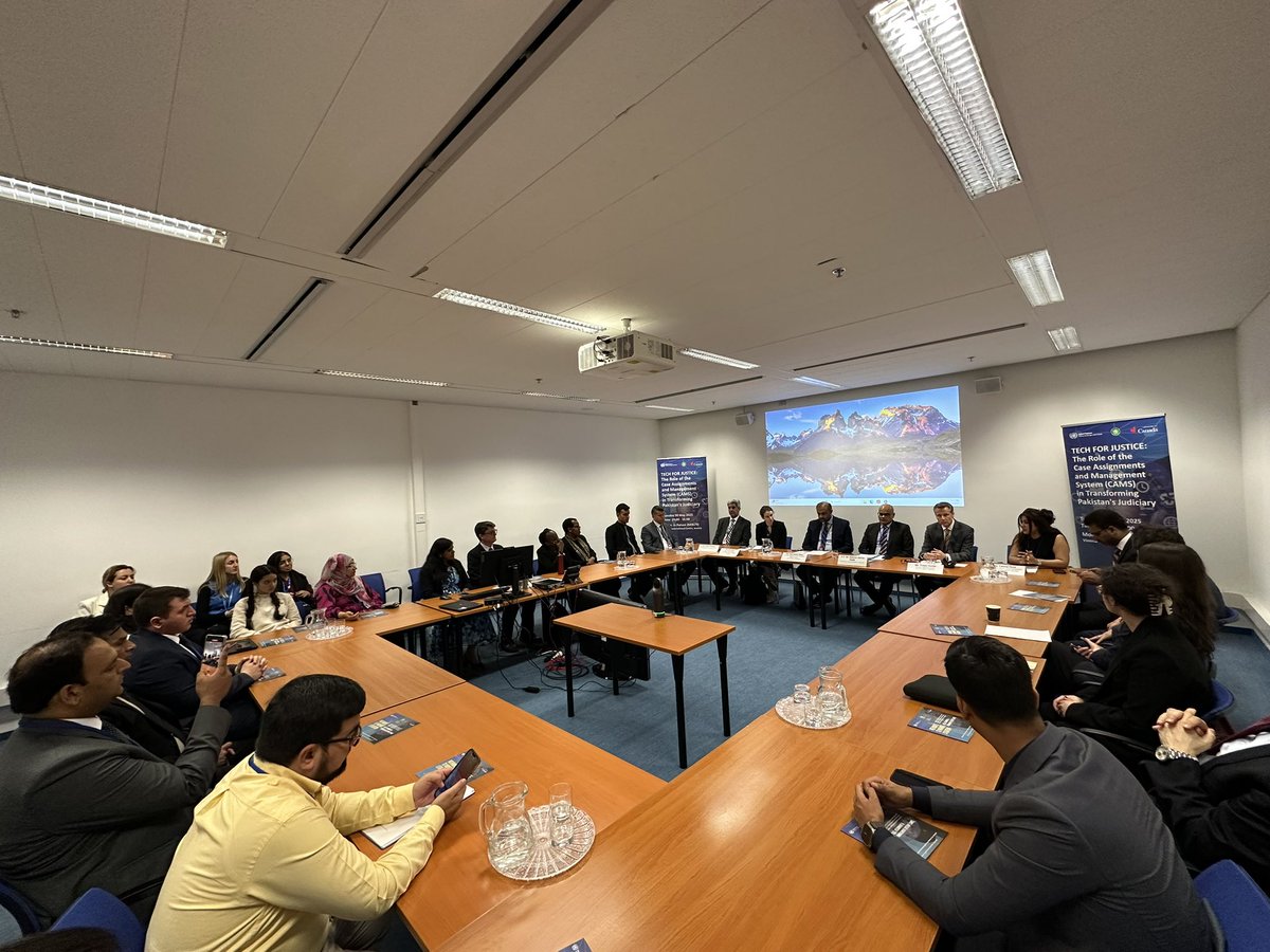 PakinAustria's tweet photo. Pakistan hosted a side event titled “Tech for Justice: The Role of the Case Assignments and Management System (CAMS) in Transforming Pakistan’s Judiciary” on the margins of the 34th Session of the Commission on Crime Prevention and Criminal Justice (34CCPCJ) (1/6) https://t.co/JX7jCsjcDs