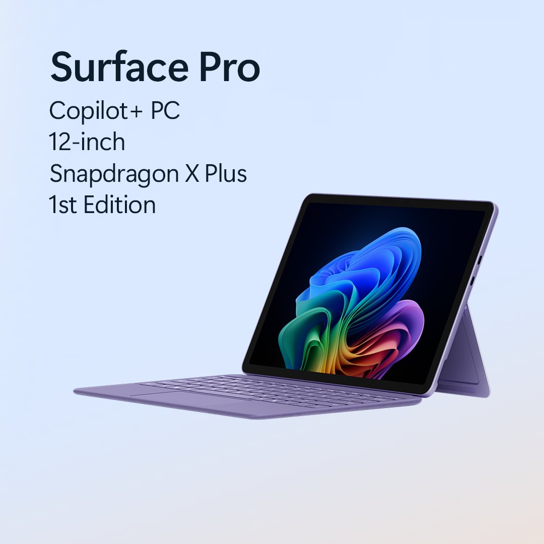 surface's tweet image. 🚨AMAZING NEWS🚨 Our iconic new additions to the Copilot+ PC family, the Surface Pro and Surface Laptop, are available today! msft.it/6017SbEKW
#NewSurfacePCs