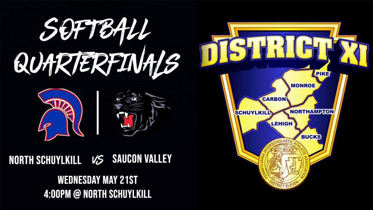 Softball:  District XI Quarterfinals - #7 Saucon Valley @ #2 North Schuylkill.  Wednesday 5/21 4:00pm @ North Schuylkill #SVPanthers