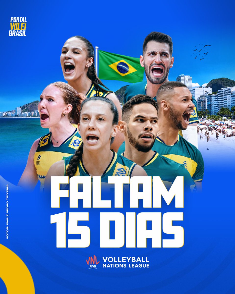 portal_volei's tweet photo. A contagem regressiva começou, faltam apenas 15 dias para mergulharmos novamente na temporada de seleções! A VNL 2025 está chegando, e entre os dias 04 de junho e 03 de agosto, grandes seleções do mundo vão protagonizar grandes partidas. E o Brasil será palco da primeira semana da competição nos dois naipes, entre 04 e 15 de junho, no Rio de Janeiro! Vem muita coisa boa por aí! 🏐🇧🇷

🏐 Semana 01 Feminina: De 04/06 a 08/06
🇨🇦 Grupo 01: 🇨🇦🇯🇵🇳🇱🇷🇸🇩🇴🇧🇬
🇧🇷 Grupo 02: 🇧🇷🇮🇹🇩🇪🇨🇿🇺🇸🇰🇷
🇨🇳 Grupo 03: 🇨🇳🇹🇷🇵🇱🇧🇪🇹🇭🇫🇷

🏐 Semana 01 Masculina: De 11/06 a 15/06
🇨🇦 Grupo 01: 🇨🇦🇮🇹🇫🇷🇦🇷🇩🇪🇧🇬
🇧🇷 Grupo 02: 🇧🇷🇸🇮🇨🇺🇺🇸🇺🇦🇮🇷
🇨🇳 Grupo 03: 🇨🇳🇵🇱🇯🇵🇷🇸🇳🇱🇹🇷
___________________

🏐 Semana 02 Feminina: De 18/06 a 22/06
🇹🇷 Grupo 01: 🇹🇷🇧🇷🇨🇦🇩🇴🇧🇪🇰🇷
🇨🇳 Grupo 02: 🇨🇳🇮🇹🇯🇵🇹🇭🇨🇿🇧🇬
🇷🇸 Grupo 03: 🇷🇸🇵🇱🇺🇸🇳🇱🇩🇪🇫🇷

🏐 Semana 02 Masculina: De 25/06 a 29/06
🇧🇬 Grupo 01: 🇧🇬🇯🇵🇫🇷🇸🇮🇺🇦🇹🇷
🇺🇸 Grupo 02: 🇺🇸🇵🇱🇮🇹🇧🇷🇨🇦🇨🇳
🇷🇸 Grupo 03: 🇷🇸🇦🇷🇩🇪🇨🇺🇳🇱🇮🇷
___________________

🏐 Semana 03 Feminina: De 09/07 a 13/07
🇳🇱 Grupo 01: 🇳🇱🇮🇹🇹🇷🇷🇸🇧🇪🇨🇿
🇺🇸 Grupo 02: 🇺🇸🇨🇳🇨🇦🇩🇴🇩🇪🇹🇭
🇯🇵 Grupo 03: 🇯🇵🇧🇷🇵🇱🇫🇷🇧🇬🇰🇷

🏐 Semana 03 Masculina: De 16/07 a 20/07
🇵🇱 Grupo 01: 🇵🇱🇫🇷🇨🇺🇮🇷🇧🇬🇨🇳
🇸🇮 Grupo 02: 🇸🇮🇮🇹🇨🇦🇷🇸🇳🇱🇺🇦
🇯🇵 Grupo 03: 🇯🇵🇺🇸🇧🇷🇦🇷🇩🇪🇹🇷
___________________

🏐🇵🇱 Finais Feminina: De 23/07 a 27/07

🏐🇨🇳 Finais Masculina: De 30/07 a 03/08