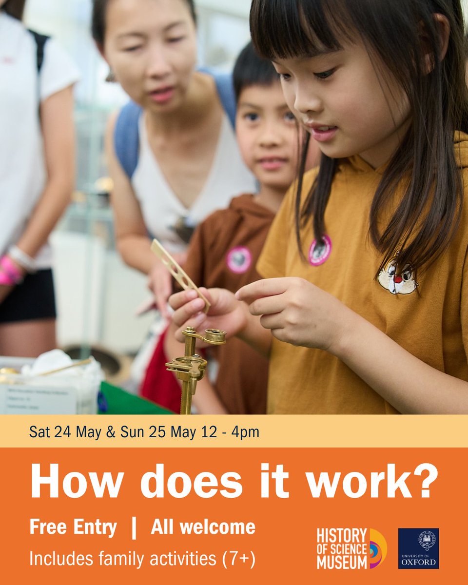 History of Science Museum (@hsmoxford) on Twitter photo Join us for our How Does It Work? events on Sat 24 and Sun 25 May from 12-4pm 🌟
Experience hands-on demos, discover incredible objects in action, and dive into fascinating science stories with a Light & Space backpack.
@experienceoxfordshire <a href="/kidsinmuseums/">Kids in Museums</a> <a href="/oxinaboxnew/">oxinabox.co.uk</a> Join us for our How Does It Work? events on Sat 24 and Sun 25 May from 12-4pm 🌟
Experience hands-on demos, discover incredible objects in action, and dive into fascinating science stories with a Light & Space backpack.
@experienceoxfordshire <a href="/kidsinmuseums/">Kids in Museums</a> <a href="/oxinaboxnew/">oxinabox.co.uk</a>