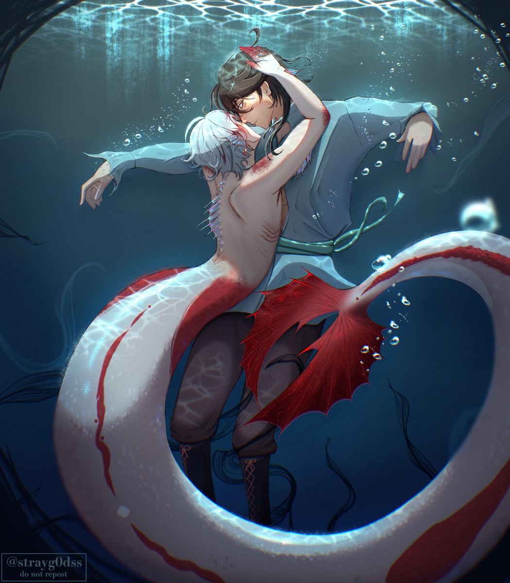 straygodspng's tweet photo. Are you saving me? Kissing me? Ending me?
Taking me to the bottom of the sea to forever be with you?

Late mermay featuring Tecchou and Nix (or siren) Jouno!

#鐵条 #suegiku https://t.co/9STxDwo8TA