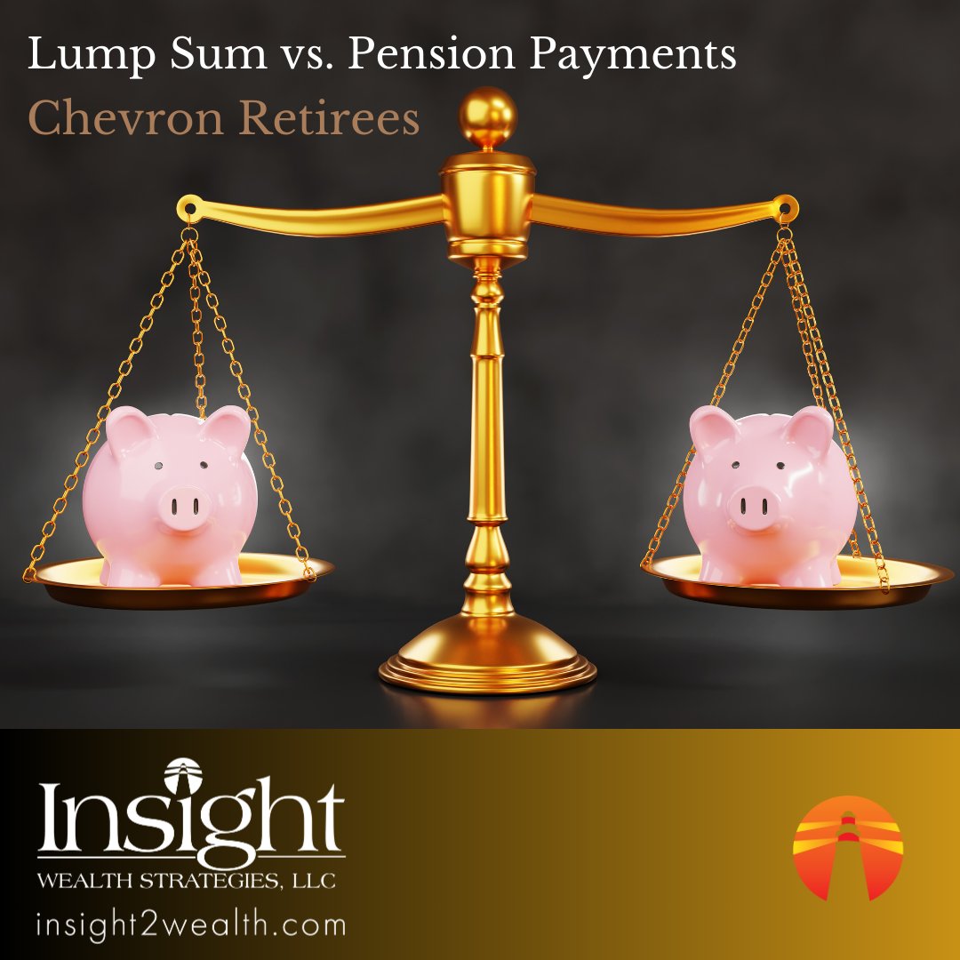 _Insight2Wealth's tweet photo. Chevron retirees: Should you take your pension as a lump sum or monthly payments?

We help Chevron employees analyze their options to make informed decisions for their future.

Get experienced guidance on your Chevron retirement:
https://t.co/3TVJ3Ymu9y

#PensionVsLumpSum https://t.co/gKnlvYdheD