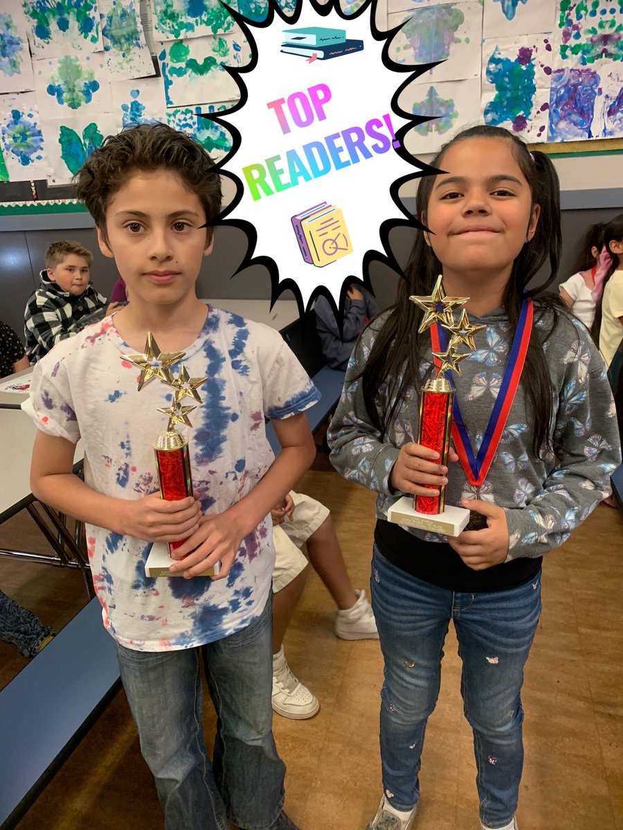 **Congrats** to 4th graders Jesse &amp; Lyric-scoring  2nd &amp; 1st place, respectively, in words read this yr. Jesse has read 3,100 words, &amp; Lyric is soaring to 3,300! We measure these in our eBook program-and couple the results w/ # of physical books checked out. Well done!

#teambcsd