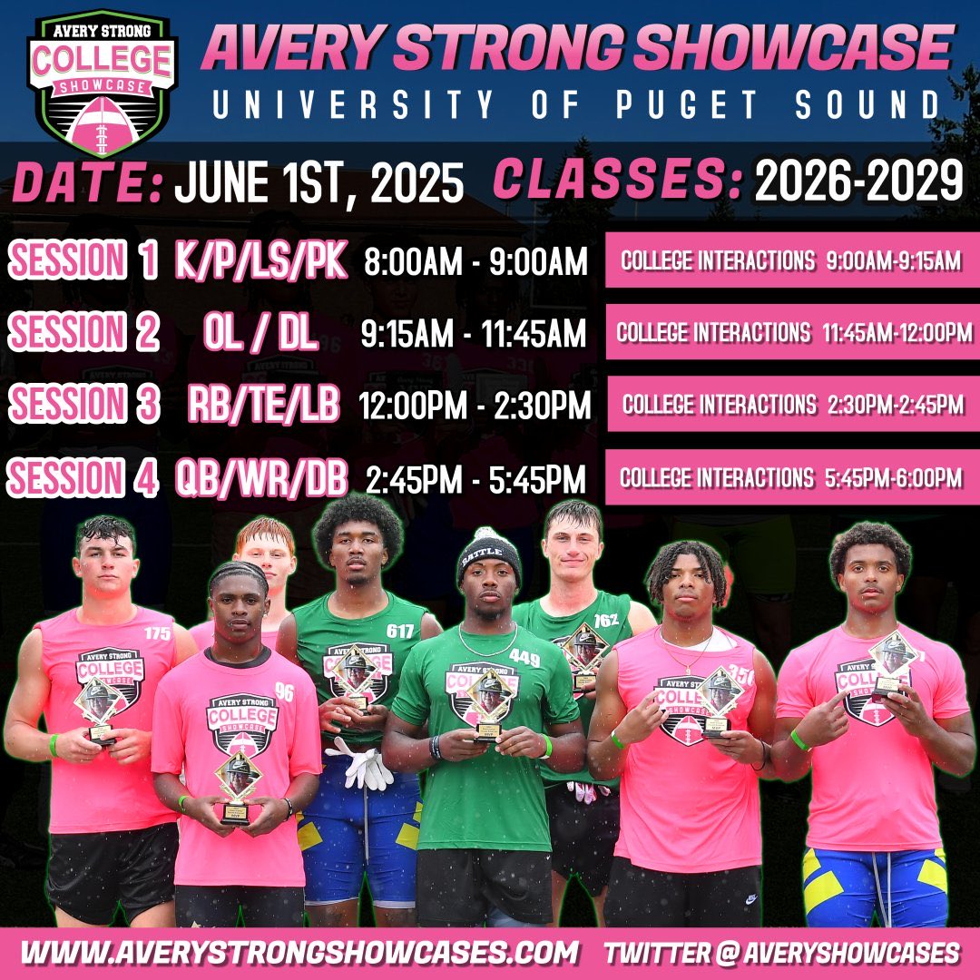 maxassink's tweet image. I’m excited to attend the Avery strong showcase camp June 1st!