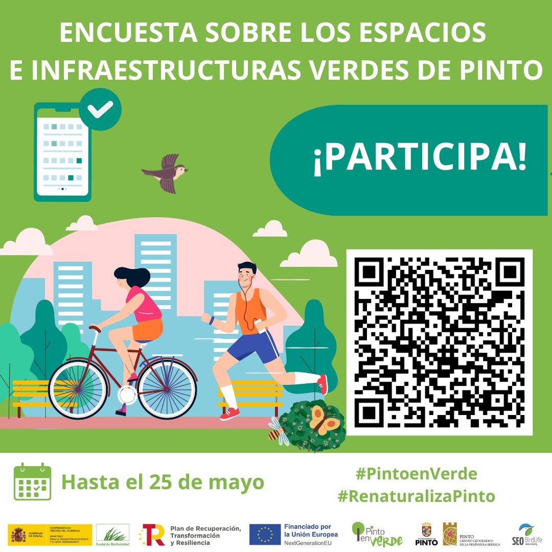 🐝 En el #DíaMundialDeLasAbejas recordamos que una ciudad biodiversa es una ciudad viva.

🌿¿Te imaginas un #Pinto más verde, saludable y accesible? 

🗓️Participa en esta consulta sobre espacios verdes hasta 25/05. Gracias x compartir‼️⚽️ 
🟢bit.ly/4jUK6TQ
#PintoEnVerde