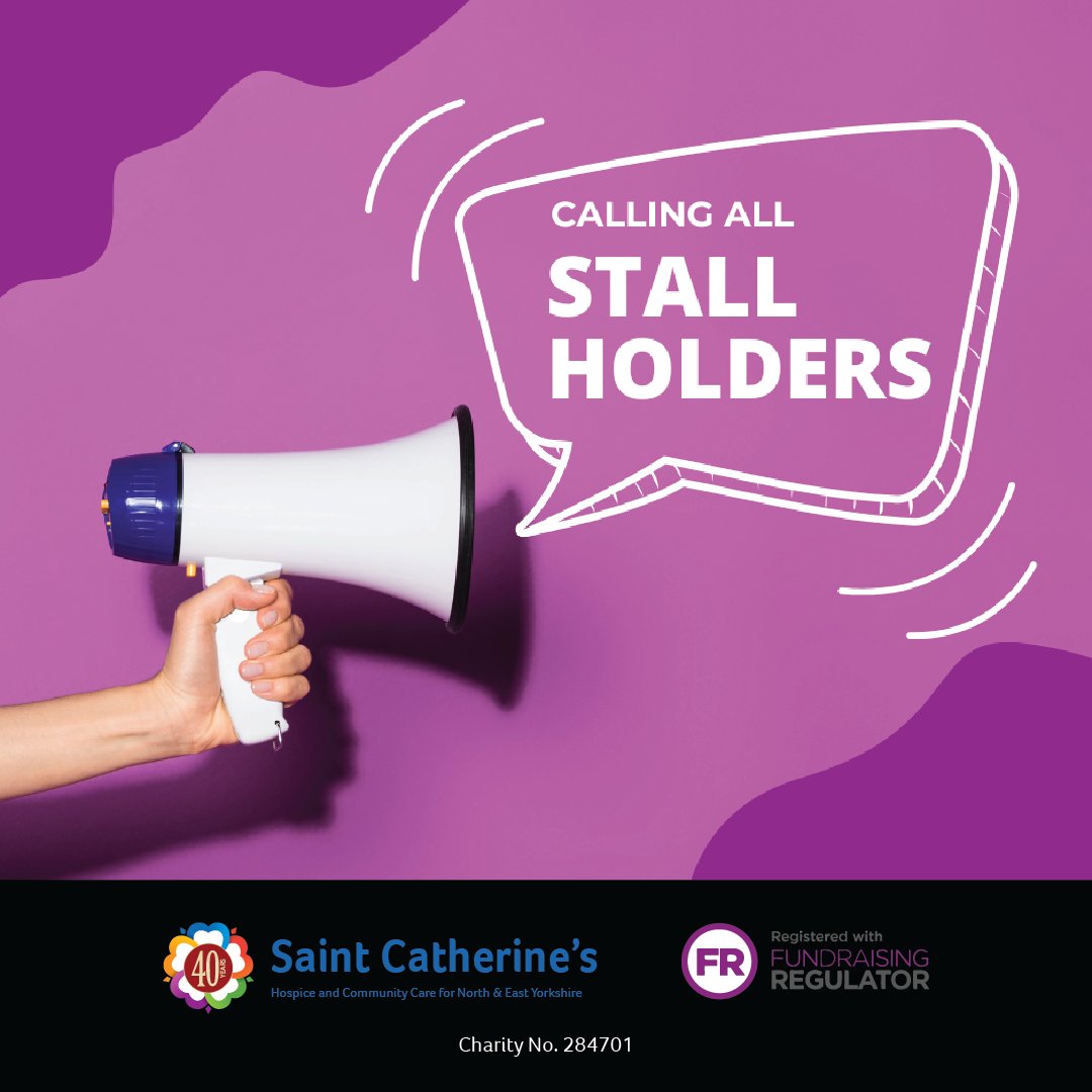 STALL HOLDERS WANTED! 

We’re getting ready for Saint Catherine’s Summer Celebration, and we’d love for you to be part of it! Taking place Sat 12th July 10am - 3pm

Please get in touch with our Fundraising Team for more info - fundraising@saintcatheirnes.org.uk