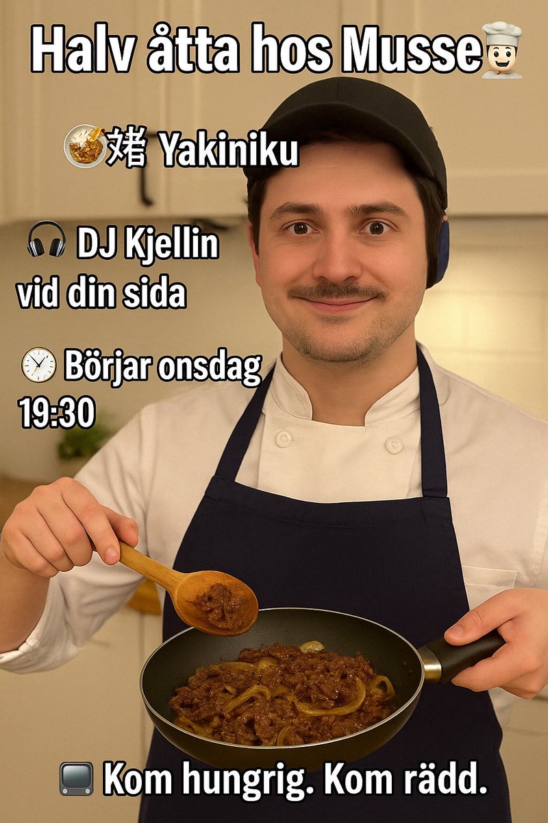 johan fransson (@johanmussen) on Twitter photo 🔥 Halv åtta hos Mussen är tillbaka!
🥩 Denna gång blir det Yakiniku
🎧 <a href="/HampusKjellin/">Hampus Kjellin</a> vid din sida
🕢 Onsdag 19:30
📺 Kom hungrig. Kom rädd. 🔥 Halv åtta hos Mussen är tillbaka!
🥩 Denna gång blir det Yakiniku
🎧 <a href="/HampusKjellin/">Hampus Kjellin</a> vid din sida
🕢 Onsdag 19:30
📺 Kom hungrig. Kom rädd.
