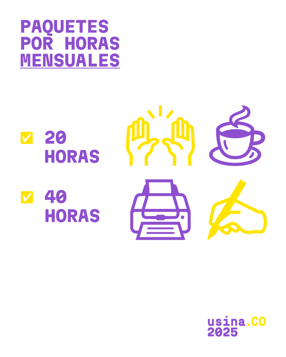 ¿Querés ser parte de #UsinaCo? Acá va toda la datita ✨

Para más info sobre precios y otras dudas, escribinos por 📩 a usina.co@lausinasocial.org o por WhatsApp 📲 al 3416903805

#LaUsinaSocial #cowork #coworking