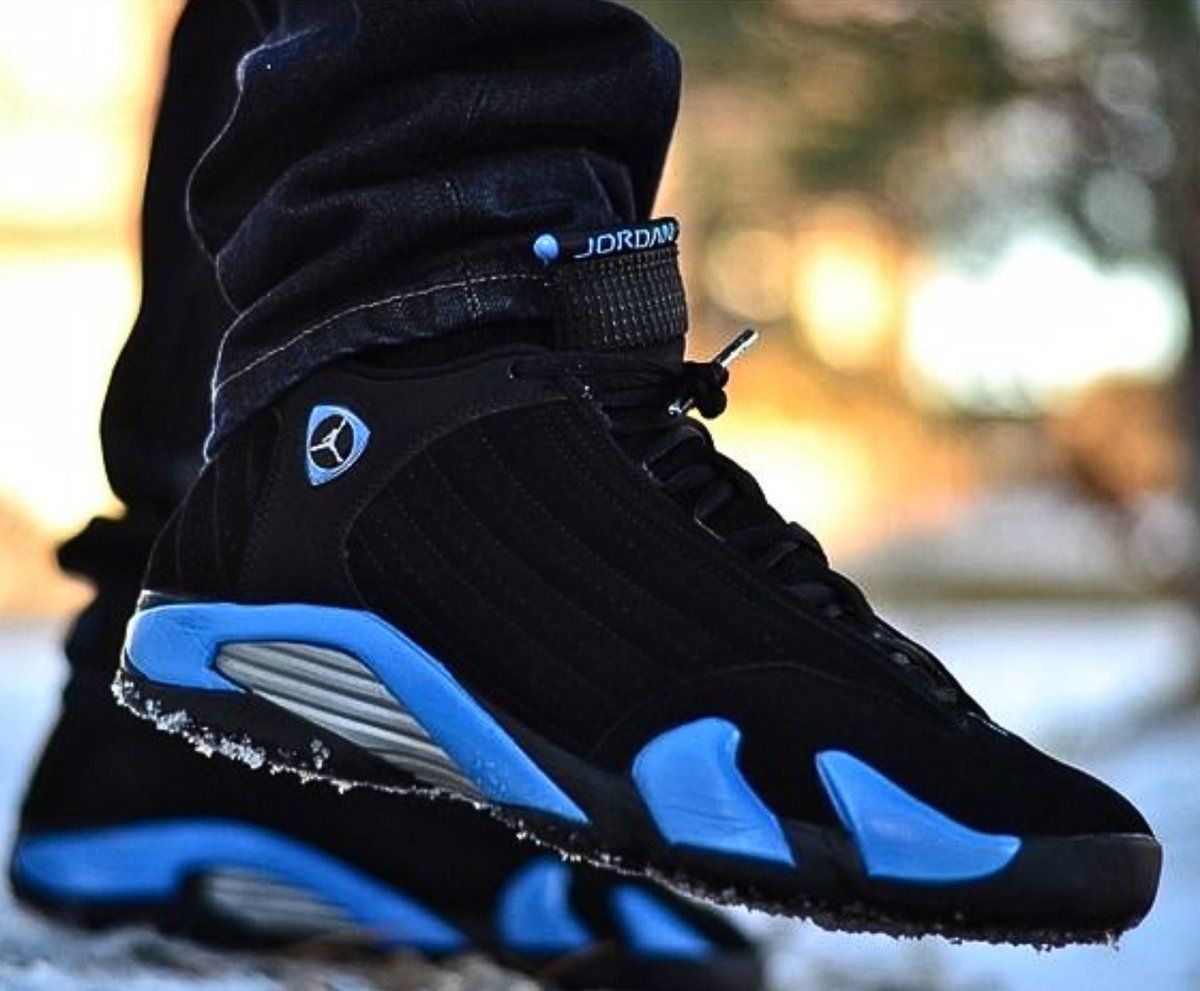 jordan 14s black and blue