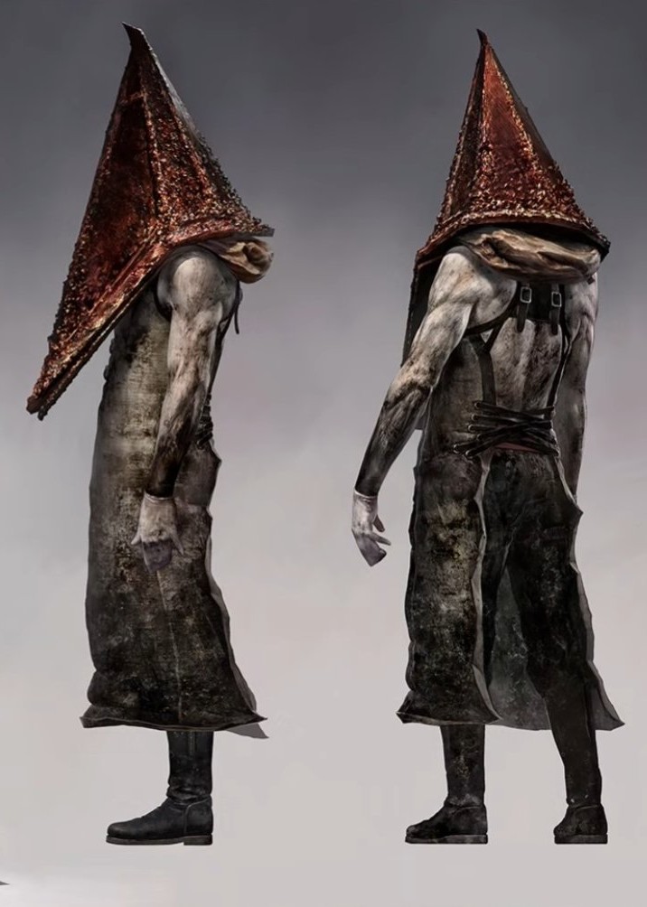 When I designed the looks of Pyramid Head, I used the last one as the base. As to his background story in the OG SH2 was inspired by a Louis' quote from a 1990 film Jacob's Ladder.