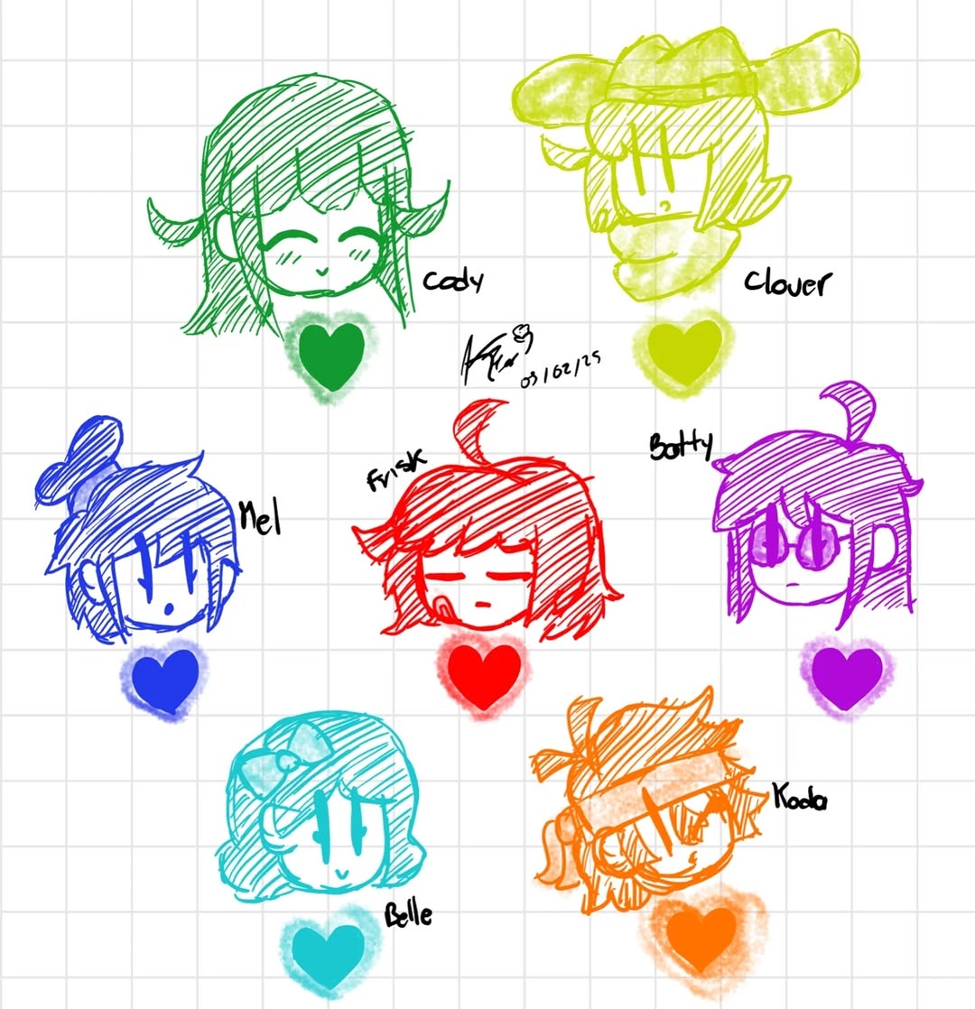 UTOrange_ALoBO's tweet photo. The 6 human souls 🩵🧡💙💜💚💛
They support you and fill you with determination ❤️
Post by Leonard0_4
Art by CherrySnow🌸
#undertale #undertaleCyan #undertaleOrange #undertaleBlue
#UndertalePurple #undertaleGreen
#undertaleYellow #fypシ #deltarune #undertalefangame https://t.co/HXvH99j71K