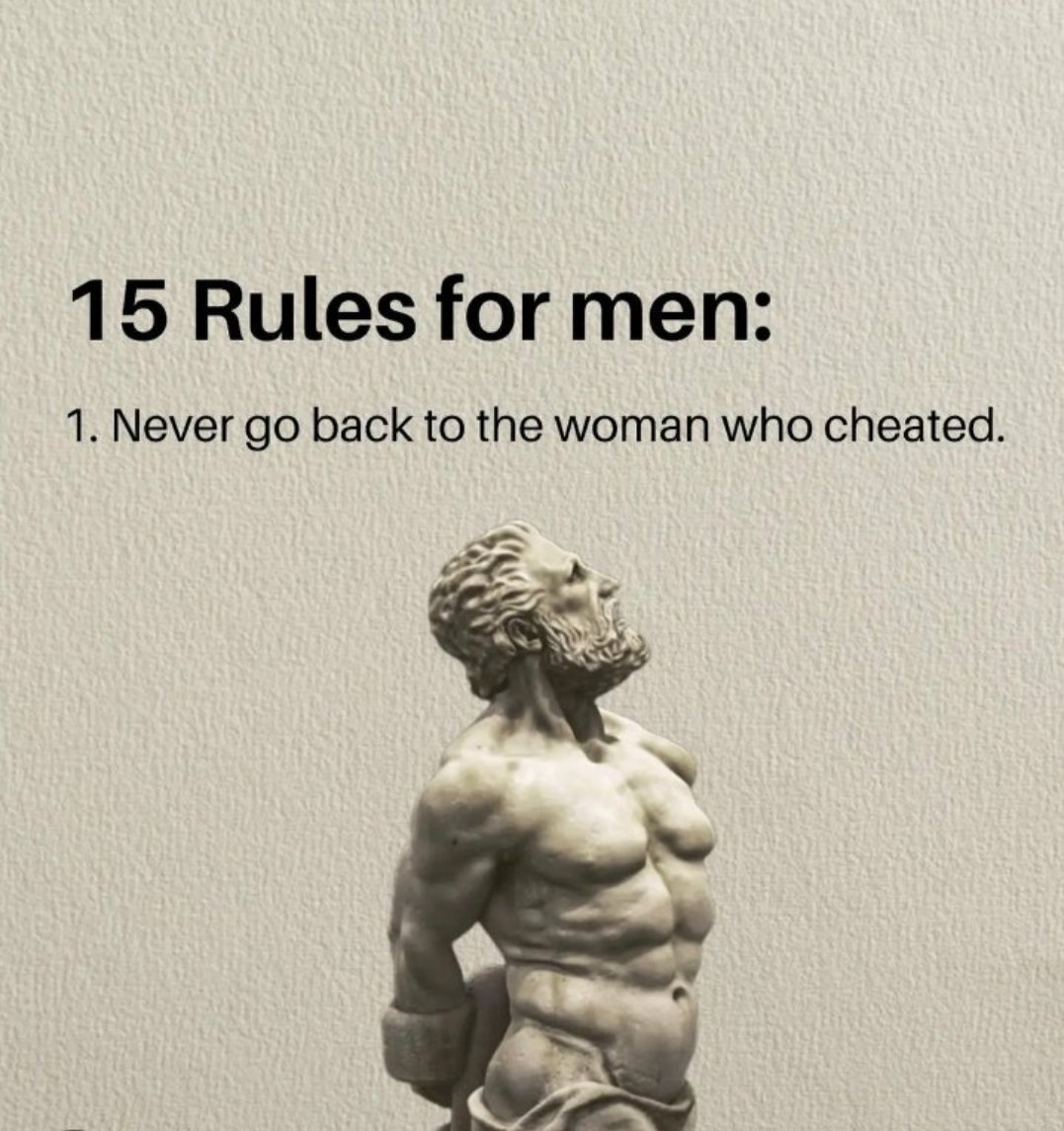 DeepPsycho_HQ's tweet image. 15 Rules for men 

1.