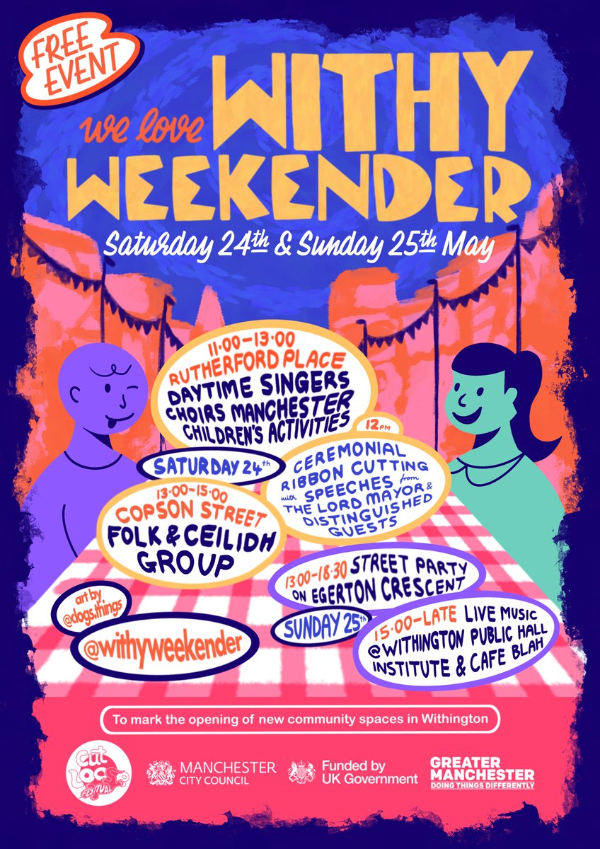 Looking forward to the Withy Weekender this May Bank Holiday! 🎶 

On 25 May, local bands will take over some of Withington’s best venues—with secret headliners in the mix. There’ll be plenty happening for the whole community on 24 May too. Register here:

linktr.ee/cutlooseevents