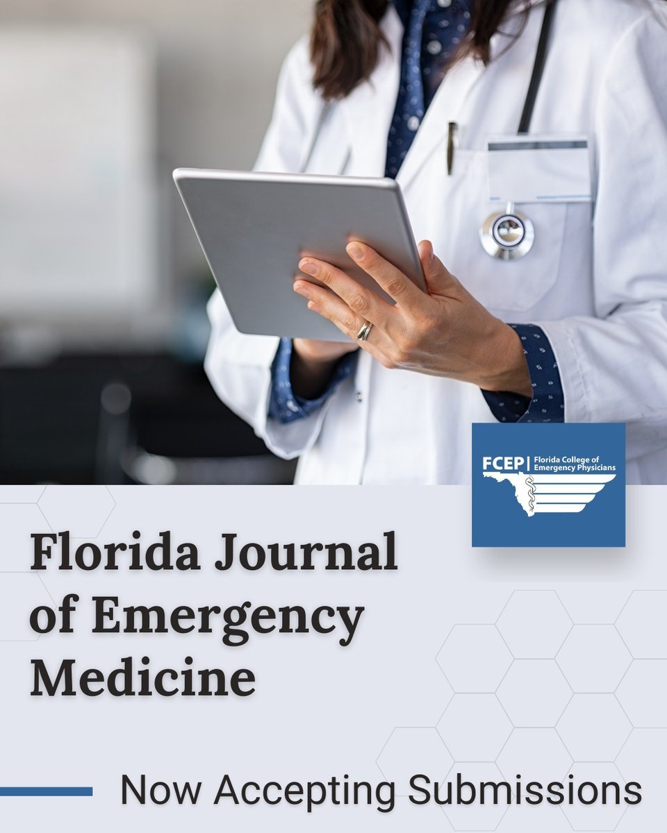 FCEP's tweet image. 📢 Got EM research or insights? Submit to the Florida Journal of Emergency Medicine (FJEM) today! 🩺🖋️

Share your work, shape the conversation.

📬 stars.library.ucf.edu/fjem/submissio…

#MedicalJournal #EMResearch #CallForPapers #AcademicMedicine