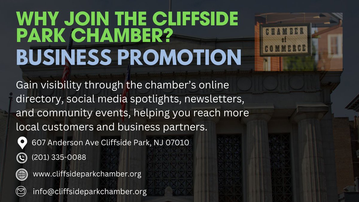 CliffsideParkCC's tweet photo. Join The Chamber: https://t.co/3hOFtmZ485 https://t.co/8wJM0lFYhB