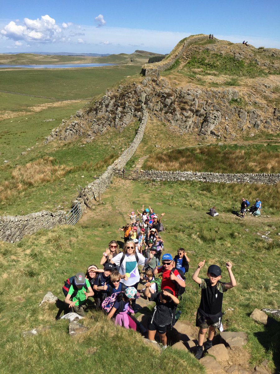 Y4 marching along Hadrian’s Wall - marvellous milecastles and a sycamoreless gap 😢