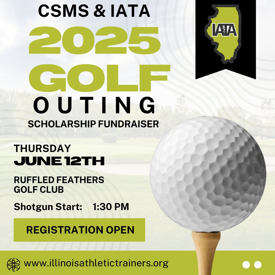 Registration is open for the 2025 IATA &amp; CSMS GOLF Outing! 

This event raises money for the IATA and CSMS scholarships. 

Thursday, June 12th, 2025, at @ruffledfeathersgolfclub 

1:30 PM Shotgun Start

Register here: docs.google.com/forms/d/1sTVXj…