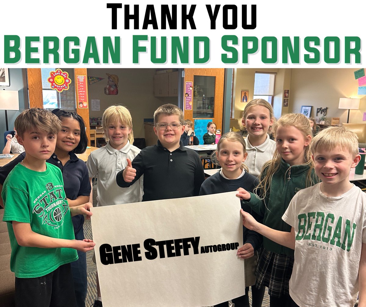 Bergan Catholic School (@bergancatholic) on Twitter photo Thank you to Gene Steffy for supporting us as a Bergan Fund Sponsor! If you're in the market for a new vehicle before summer hits, be sure to check out Gene Steffy.
Interested in becoming a Bergan Fund Sponsor? Contact bode.hill@berganknights.org for more information. Thank you to Gene Steffy for supporting us as a Bergan Fund Sponsor! If you're in the market for a new vehicle before summer hits, be sure to check out Gene Steffy.
Interested in becoming a Bergan Fund Sponsor? Contact bode.hill@berganknights.org for more information.