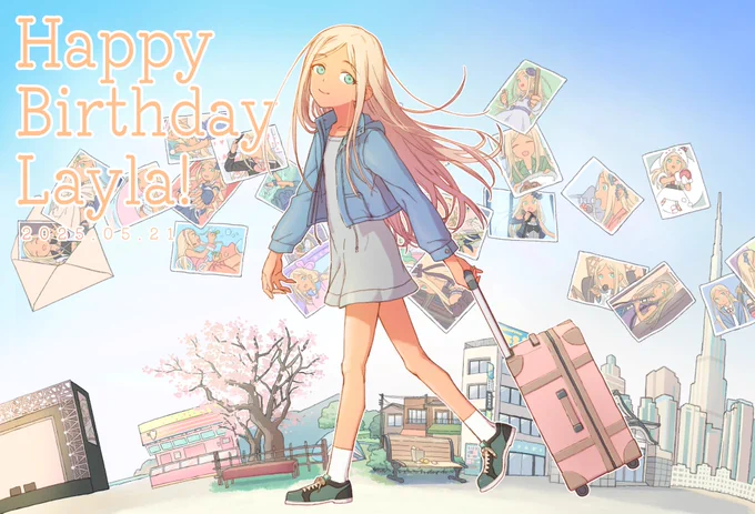 ライラさん誕生日おめでとう!#デレマス応援広告 で描かせていただいたイラストです!2枚目は文字なし、3枚目は現地写真!#ライラ生誕祭2025#ライラ誕生祭2025 