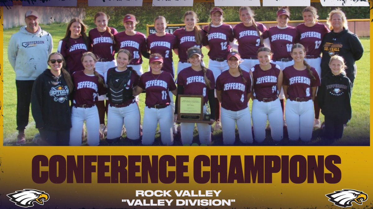 Congratulations to Jefferson Softball on winning a share of the Rock Valley "Valley Division" conference championship!  Back to Back!  GO EAGLES!

#gojhseagles
#eaglepride