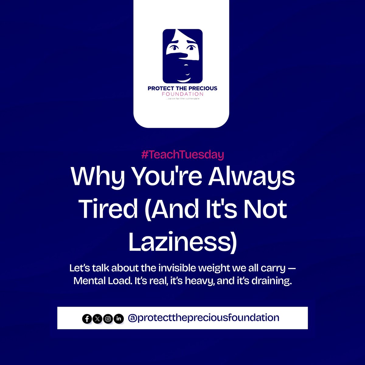 ProtectPre28923's tweet photo. Ever feel tired, even when you haven’t done much physically?
That could be mental load.
Mental load is the hidden effort it takes to keep everything running—remembering deadlines, planning meals, checking in on loved ones, or even worrying about what comes next.
#TeachTuesday https://t.co/SE8IENH5HS