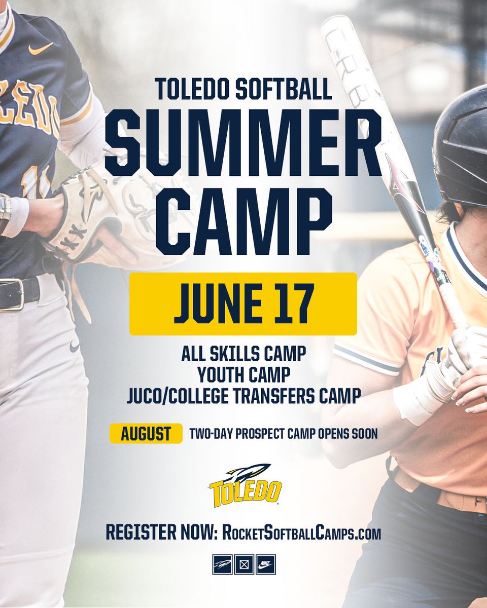 Our summer camps are just under a month away!

Join us at Scott Park on June 17. Don't miss out, register today: RocketSoftballCamps.com 

#TeamToledo