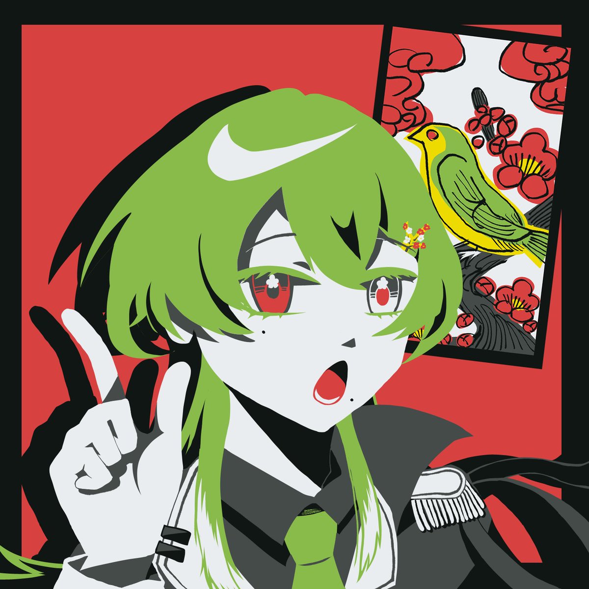 「◤ HO2 - 梅に鶯 得鳥 羽月 ◢ #blanquette_TRPG」|ﾁｬﾝﾅｼﾞのイラスト