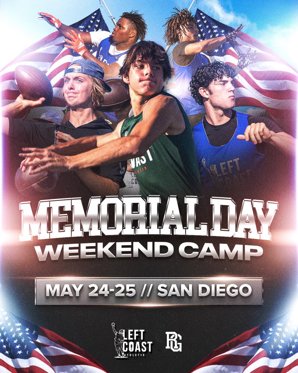 Left Coast Athletix Memorial Day Weekend Camp
QBs, WRs, and TEs — this is your final chance to lock in.

We’ve got an elite crew of coaches flying in from Kentucky to Phoenix — NFL vets, former teammates, and leaders who live to teach the game the right way.

Only a few spots