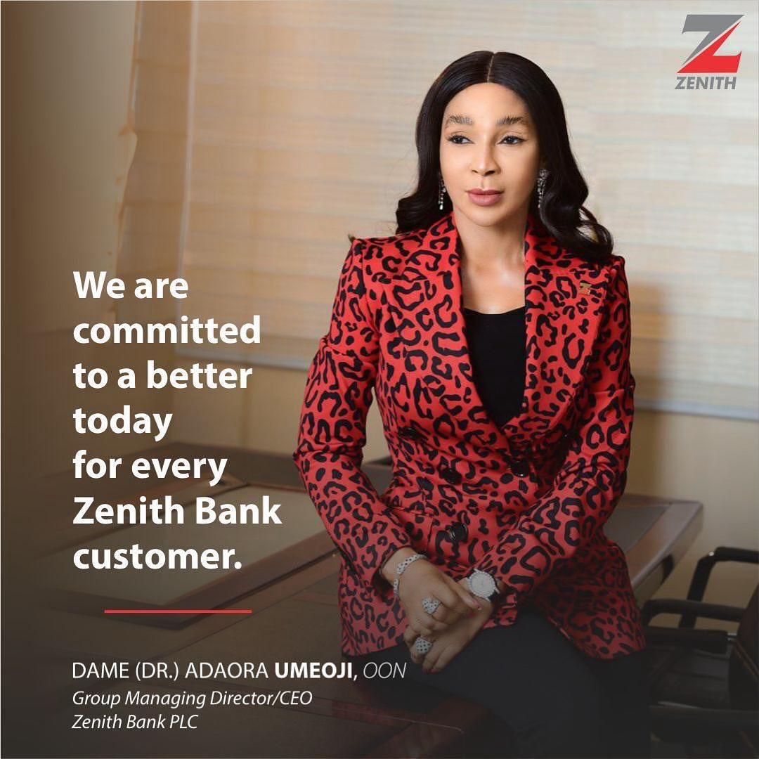 We remain committed to providing you with exceptional banking services.

Thank you for choosing Zenith Bank.

Have a great week ahead.

#ZenithBank #Motivation 
#DameAdaoraUmeoji