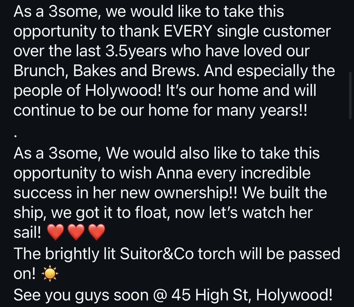 Chris Suitor GGG - SuitorBros (@suitorbrothers) on Twitter photo Its been some ride <a href="/SuitorAndCo/">SuitorAndCo</a> !! Good luck to Anna and taking our Cafe to the next stage! Keep an eye for our next husband and wife project, coming early 2026 ❤️ #Belfast #hospitality Its been some ride <a href="/SuitorAndCo/">SuitorAndCo</a> !! Good luck to Anna and taking our Cafe to the next stage! Keep an eye for our next husband and wife project, coming early 2026 ❤️ #Belfast #hospitality
