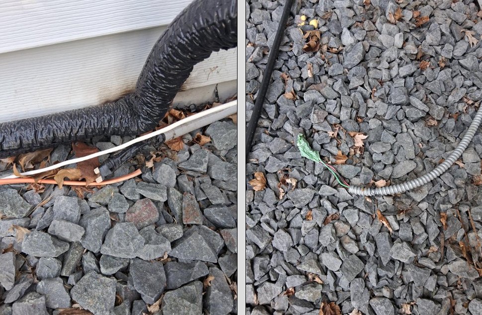 HomeInspectorMN's tweet photo. This is a safety concern if used where it could be subject to physical damage. Exposed electrical wires are normally encased in conduit to ensure safety. #electricalwires #inspectionfinds #amerispecbloomington https://t.co/YSkqzypra1