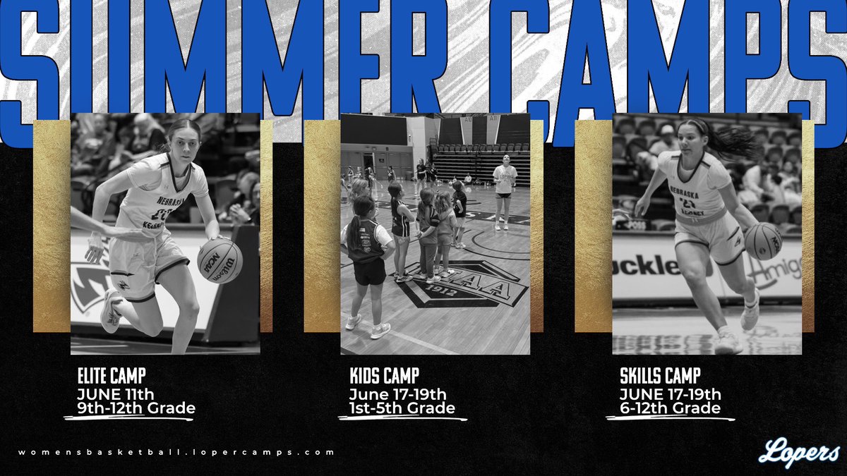We are gearing up for a BIG June as we go through an awesome lineups of summer camps right here in the beautiful Health and Sports Center! We have camps for all skill levels and ages! Come spent some time with the Lopers this summer!

Register: womensbasketball.lopercamps.com