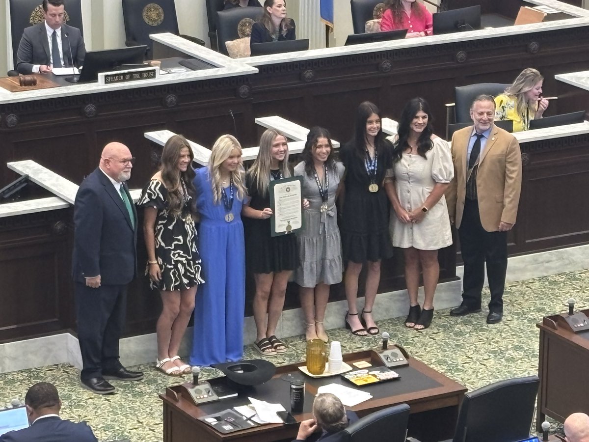 Our Choctaw High School 6A Slow Pitch Softball State Championship team was honored at the State Capitol today for their incredible season and outstanding representation of our school and community. So proud of these athletes and their accomplishments—Go Jackets!