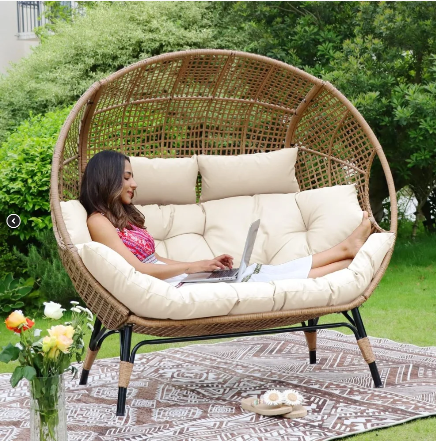 GDealsonline's tweet photo. Double Egg Chair with Stationary Oversized Thicken Padded Cushions, 680 Lbs Extra Large Lounge Chair for Patio Balcony Porch
Grab your Double Egg Chair today and elevate your lounging game
$272.93
https://t.co/Kihbs3VfYI...
#eggchair #eggchairlife #eggchair #outdoorchairs https://t.co/G4pLLyeWo6