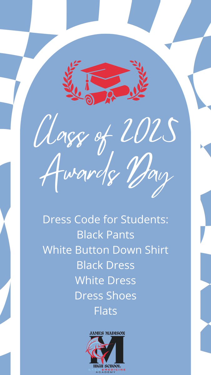 SENIOR MARLINS!! Mark your calendars!! Thursday, May 22 @9:30am in the gymnasium is our 2025 Senior Awards ceremony! We are excited to honor each of you ❤️🩵 Dress code required. See you Thursday!