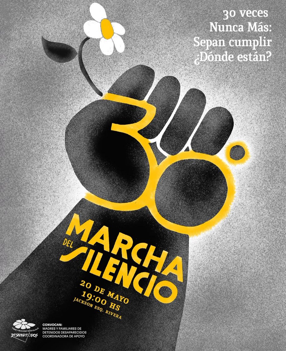CamiloLpzBrn's tweet photo. El historiador Josef Yerushalmi dice que el antónimo del olvido es la justicia. Para ello la lucha por la verdad se sostiene en el porfiado acto de la memoria.
30 veces Nunca Más: 
Sepan cumplir
¿Dónde están? https://t.co/KIiJuldb43