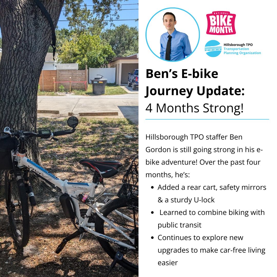 A few months ago, we introduced you to Ben, a TPO staffer who ditched his car for an e-bike. In celebration of National Bike Month, we’re checking in—and he’s still car-free! From adding safety upgrades to combining biking with public transit, Ben’s journey shows how rewarding a
