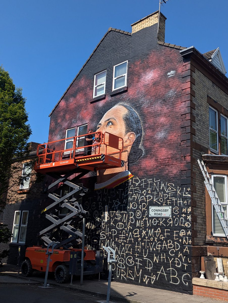 Virgil van Dijk being immortalised forever thanks to a new mural. Coningsby Road, Anfield. The Rolls Royce of defenders.
