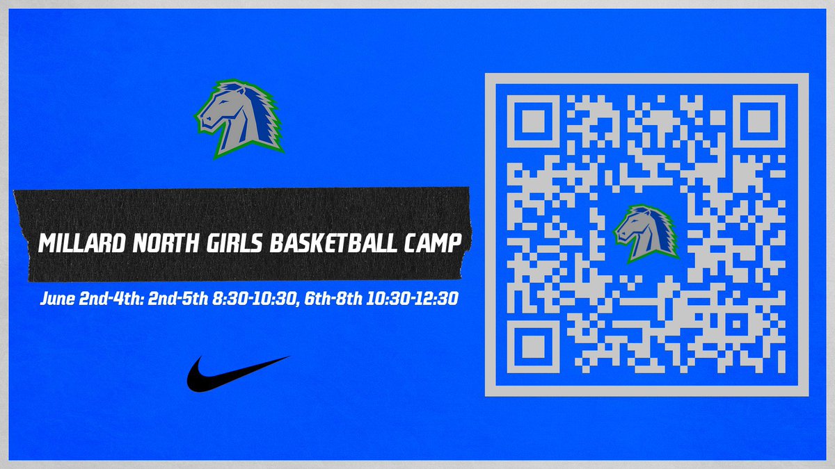 Millard North GBB (@mnmustanggbb) on Twitter photo Millard North Girls Basketball Youth Camp starts June 2nd-4th! Come learn from current HS players and coaches.
Learn skills, drills, games, and lots of fun!
<a href="/MNHSActivities/">MNHS Activities</a>
<a href="/MNHSLadyMustang/">LadyMustangs</a>
Get signed up here 👇
schoolpay.com/parent/mip/Mfs2 Millard North Girls Basketball Youth Camp starts June 2nd-4th! Come learn from current HS players and coaches.
Learn skills, drills, games, and lots of fun!
<a href="/MNHSActivities/">MNHS Activities</a>
<a href="/MNHSLadyMustang/">LadyMustangs</a>
Get signed up here 👇
schoolpay.com/parent/mip/Mfs2