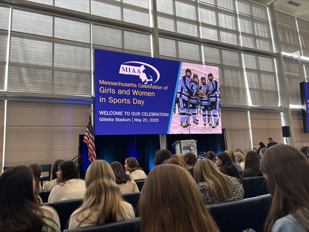 Talia, Grace and Julia with Coach Dina at the MIAA Celebration of Girls and Women in Sports Day!