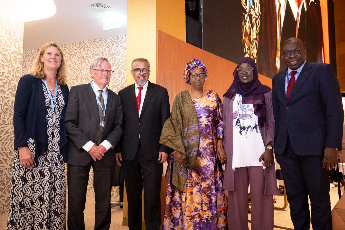 Tedros Adhanom Ghebreyesus (@drtedros) on Twitter photo It was my great honour to present the <a href="/WHO/">World Health Organization (WHO)</a> Director-General's Award for Global Health to Professor <a href="/AwaMCollSeck/">Awa Marie Coll Seck</a> and Professor Sir Brian Greenwood
Their invaluable contributions have helped to alleviate the burden of malaria and other vaccine-preventable diseases and to build It was my great honour to present the <a href="/WHO/">World Health Organization (WHO)</a> Director-General's Award for Global Health to Professor <a href="/AwaMCollSeck/">Awa Marie Coll Seck</a> and Professor Sir Brian Greenwood
Their invaluable contributions have helped to alleviate the burden of malaria and other vaccine-preventable diseases and to build